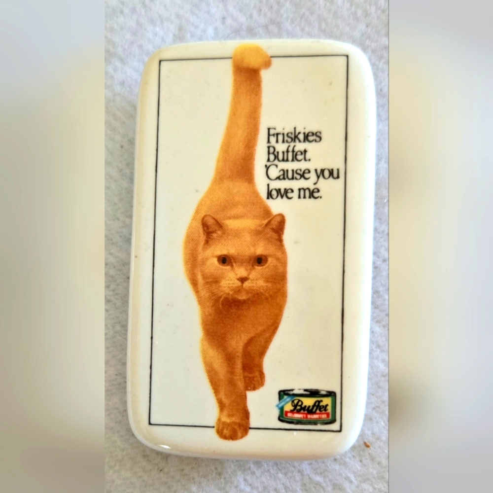 Vintage Friskies Buffet advertising magnet